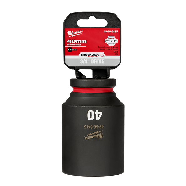 SHOCKWAVE™ 3/4" Drive 40mm Deep 6 Point Impact Socket, , hi-res