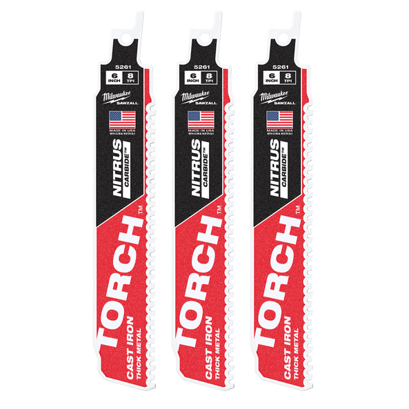 SAWZALL™ The TORCH™ with Nitrus Carbide Teeth 150mm 6" 7TPI Blade 3 Pack, , hi-res