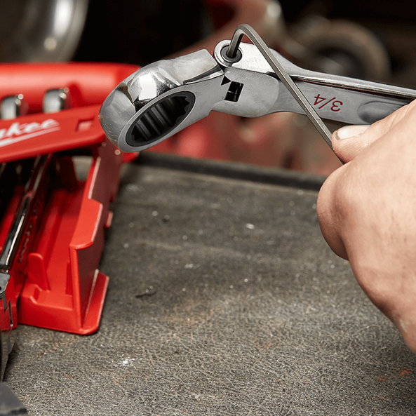 3/4''  SAE Flex Head Ratcheting Combination Wrench, , hi-res
