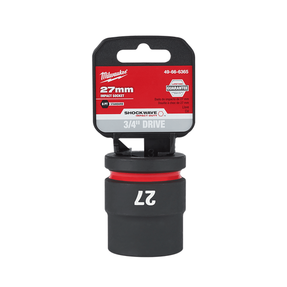 SHOCKWAVE™ 3/4" Drive 27mm Standard 6 Point Impact Socket, , hi-res