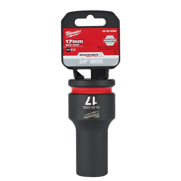 SHOCKWAVE™ 3/4" Drive 17mm Deep 6 Point Impact Socket, , hi-res