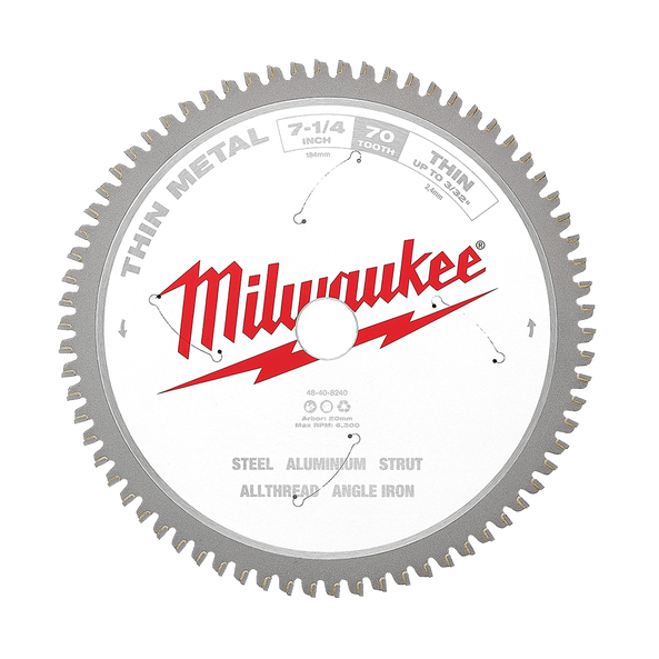 184mm (7-1/4") 70T Thin Metal Circular Saw Blade, , hi-res
