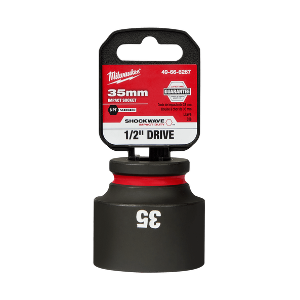 SHOCKWAVE™ 1/2" Drive 35mm Standard 6 Point Impact Socket, , hi-res