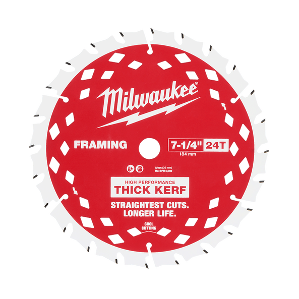 184mm (7-1/4") 24T Thick Kerf Wood Circular Saw Blade Framing, , hi-res
