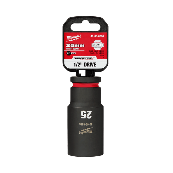 SHOCKWAVE™ 1/2" Drive 25mm Deep 6 Point Impact Socket, , hi-res