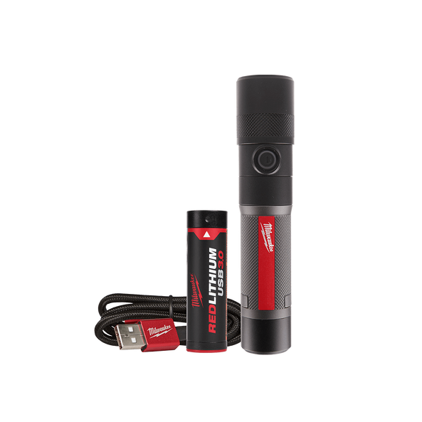 REDLITHIUM™ USB Rechargeable 1100L Twist Focus Flashlight 3.0Ah Kit, , hi-res