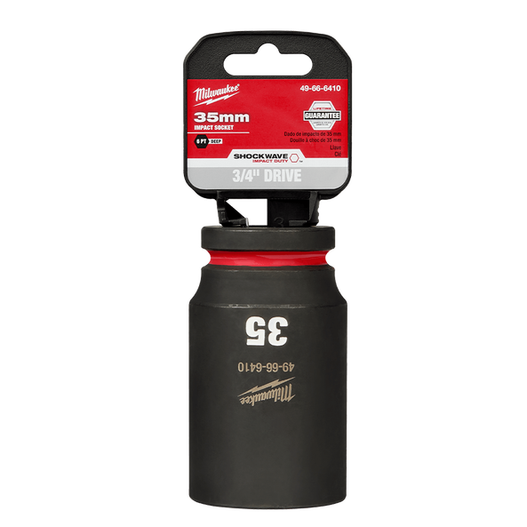 SHOCKWAVE™ 3/4" Drive 35mm Deep 6 Point Impact Socket, , hi-res