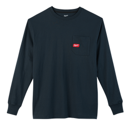 Heavy Duty Pocket Tee Long Sleeve Blue