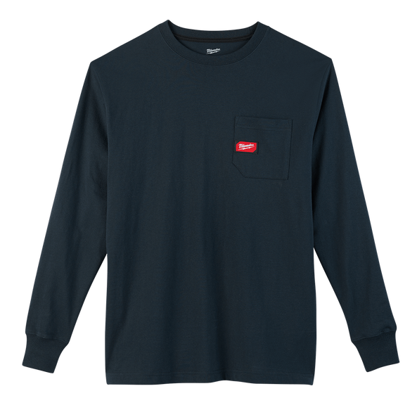 Heavy Duty Pocket Tee Long Sleeve Blue - S, Blue, hi-res