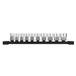 3/8" Drive 10 Piece Standard Metric Socket Set with Storage Rail