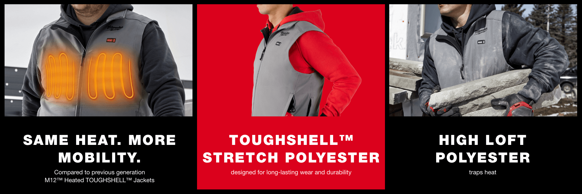 Milwaukee M12 TOUGHSHELL Heated Vest Grey M12HVGREY10