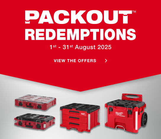 Milwaukee PACKOUT™ Redemptions - 1st August - 31st August 2025