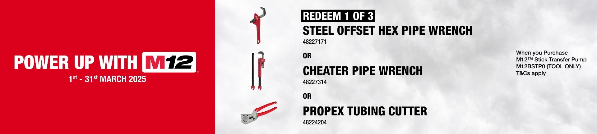 Power Up With M12™ Redemptions - 1st March - 31st March 2025