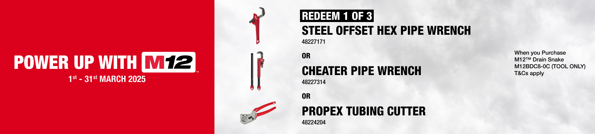 Power Up With M12™ Redemptions - 1st March - 31st March 2025