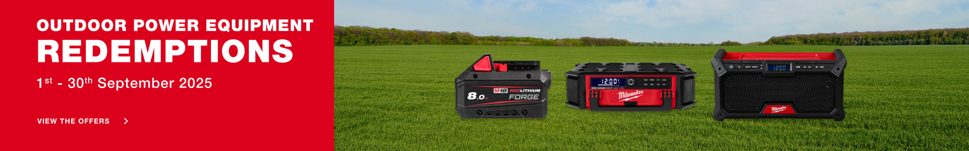 Milwaukee Outdoor Power Equipment Redemptions - 1st - 30th September 2025