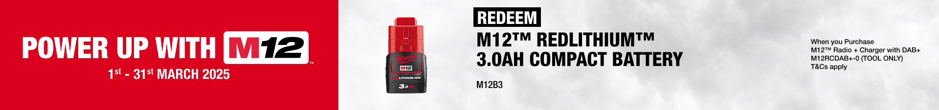 Power Up With M12™ Redemptions - 1st March - 31st March 2025