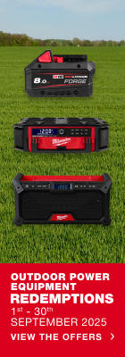 Milwaukee Outdoor Power Equipment Redemptions - 1st - 30th September 2025