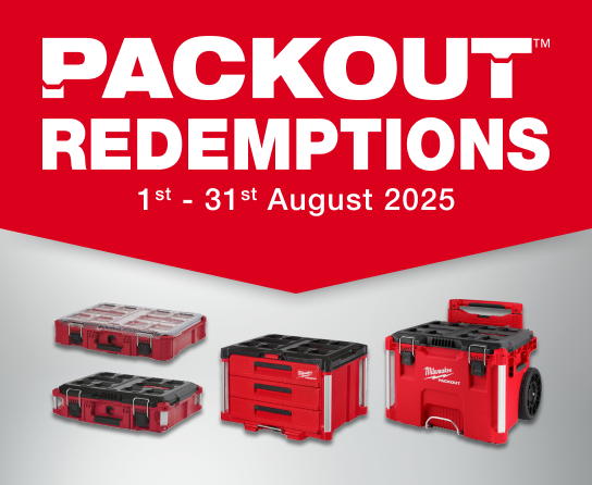 Milwaukee PACKOUT™ Redemptions - 1st August - 31st August 2025