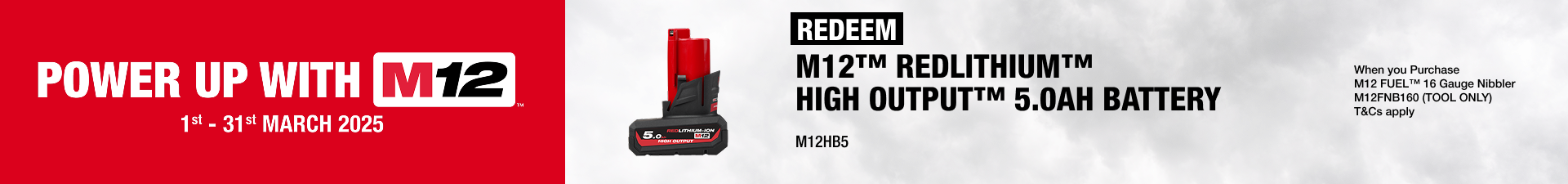 Power Up With M12™ Redemptions - 1st March - 31st March 2025