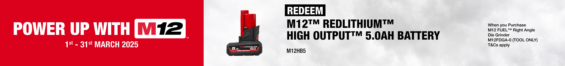 Power Up With M12™ Redemptions - 1st March - 31st March 2025