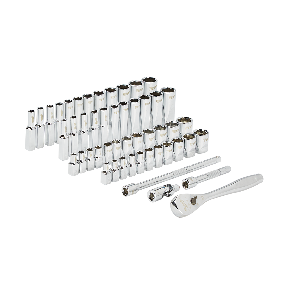 1/4" Drive 50pc Ratchet & Socket Set – SAE & Metric